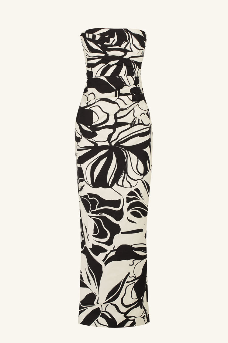Azize Strapless Draped Maxi Dress
