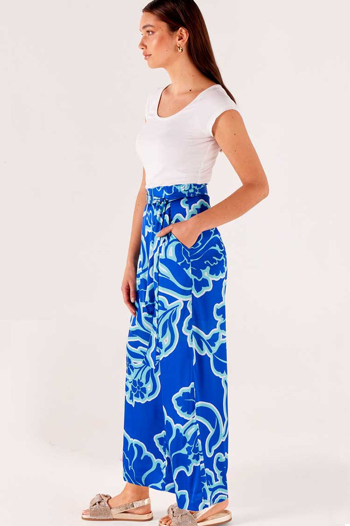 Azure Palazzo Pant in Blue Floral