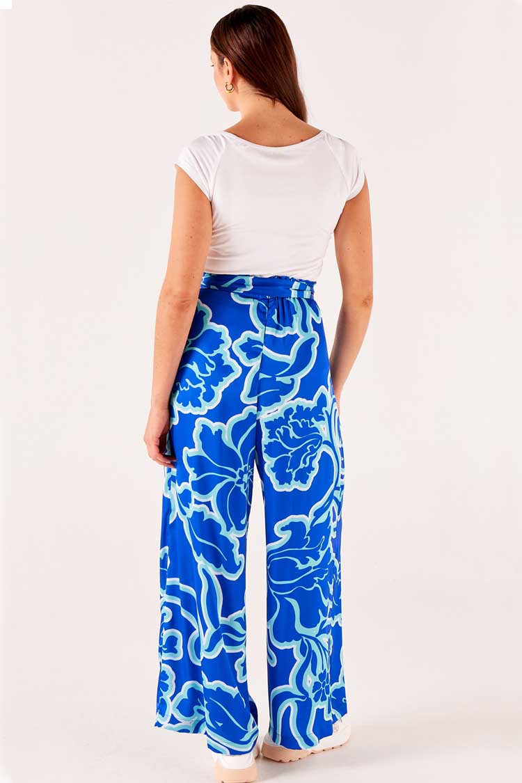 Azure Palazzo Pant in Blue Floral