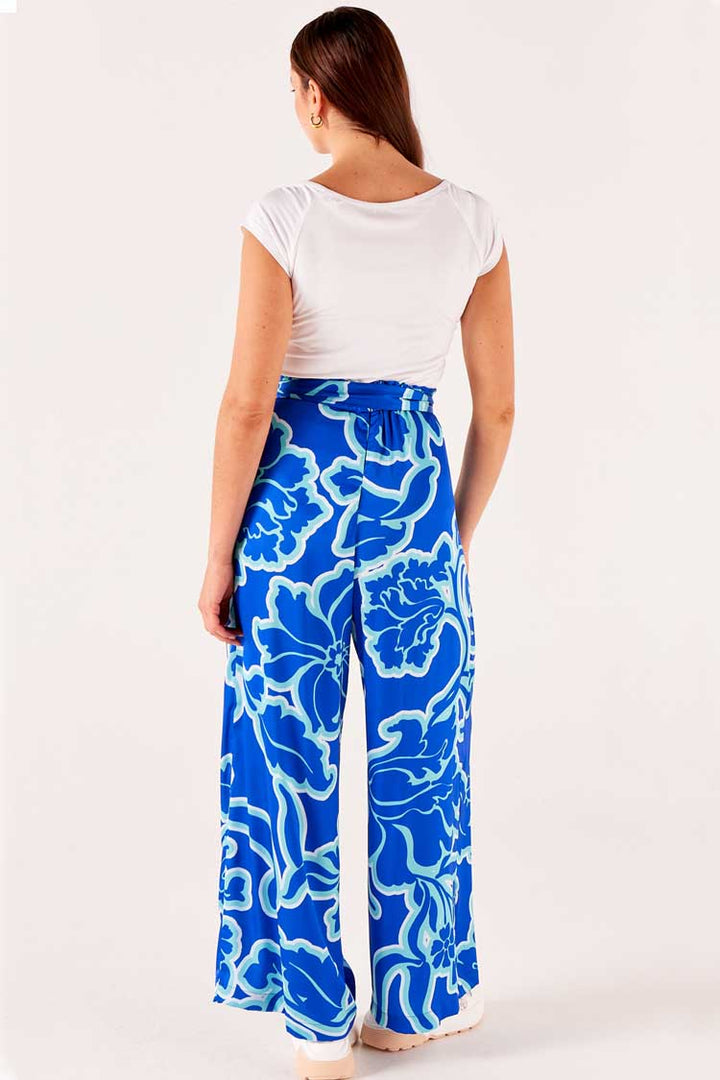 Azure Palazzo Pant in Blue Floral