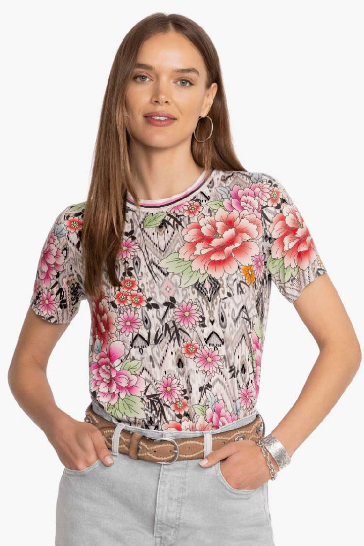 Azzie Flower Fav SS Crew Neck Swing T-Shirt