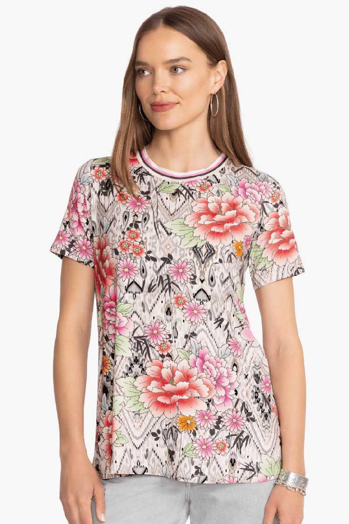 Azzie Flower Fav SS Crew Neck Swing T-Shirt