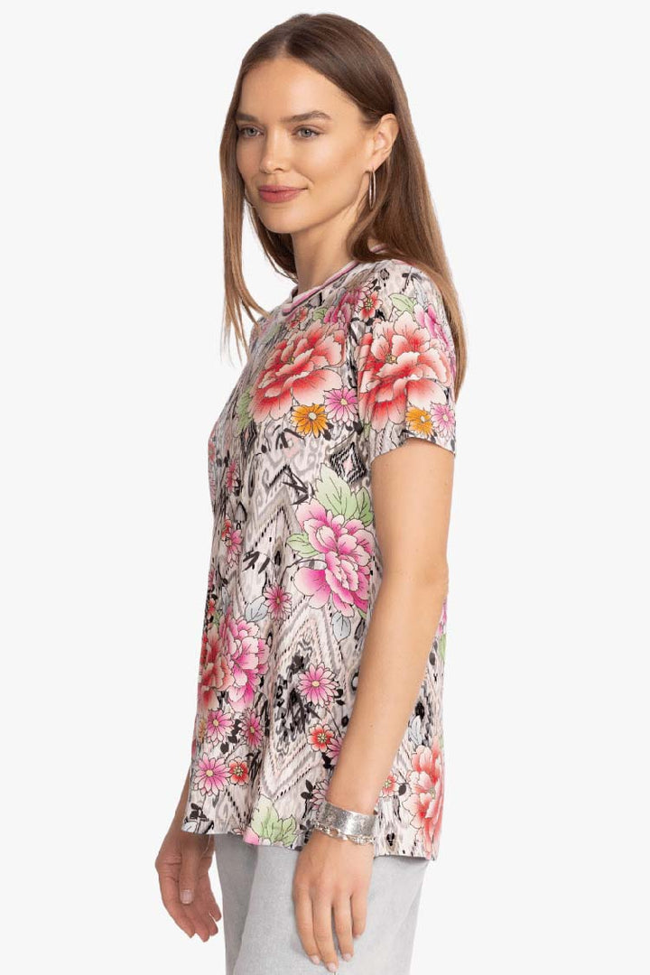 Azzie Flower Fav SS Crew Neck Swing T-Shirt