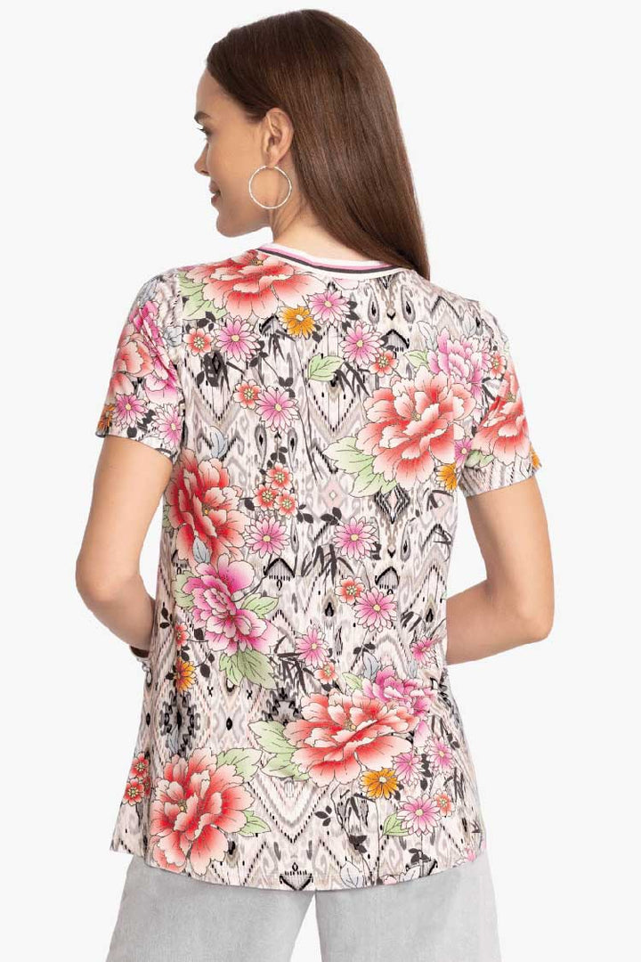 Azzie Flower Fav SS Crew Neck Swing T-Shirt