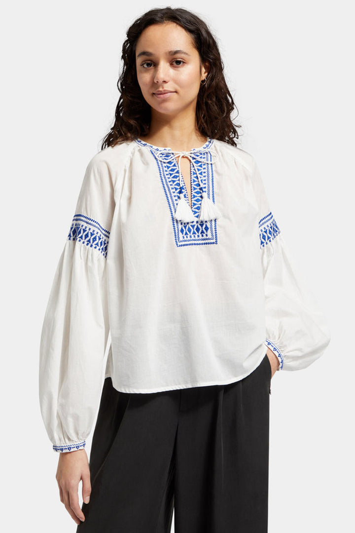 Balloon Sleeve Top w Tape Detail