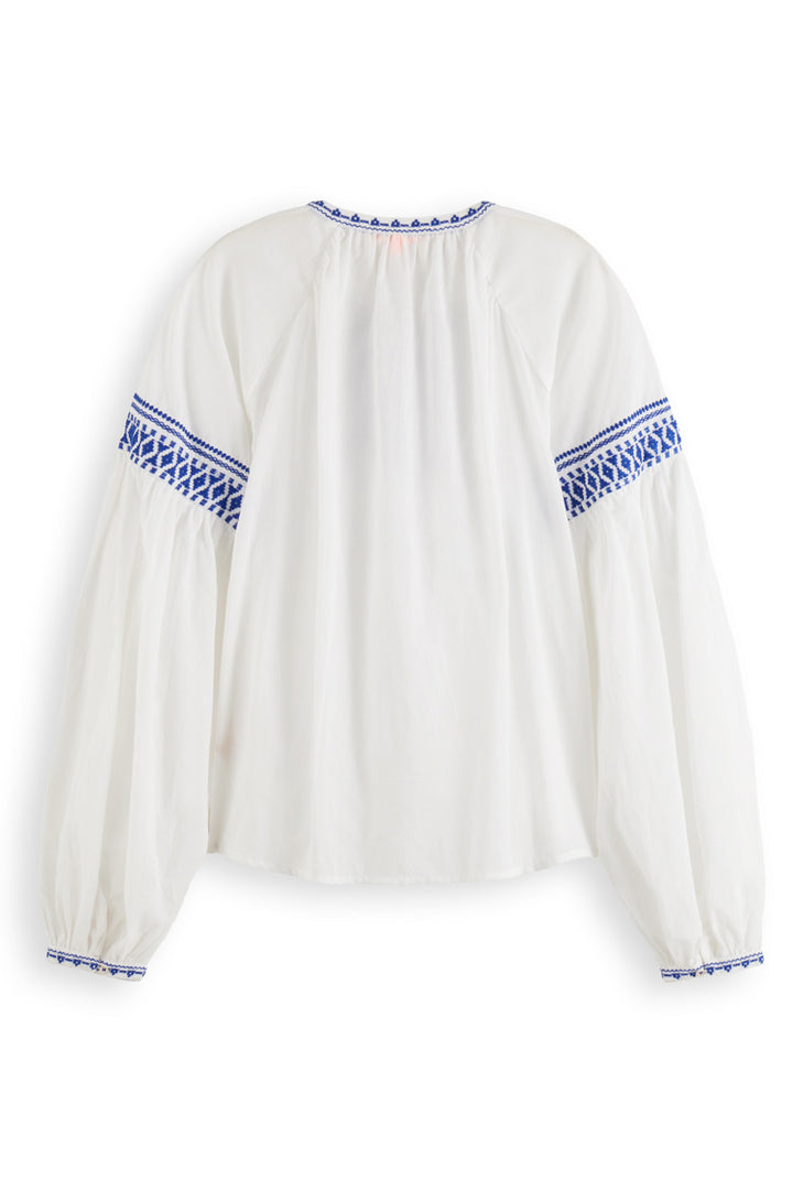 Balloon Sleeve Top w Tape Detail