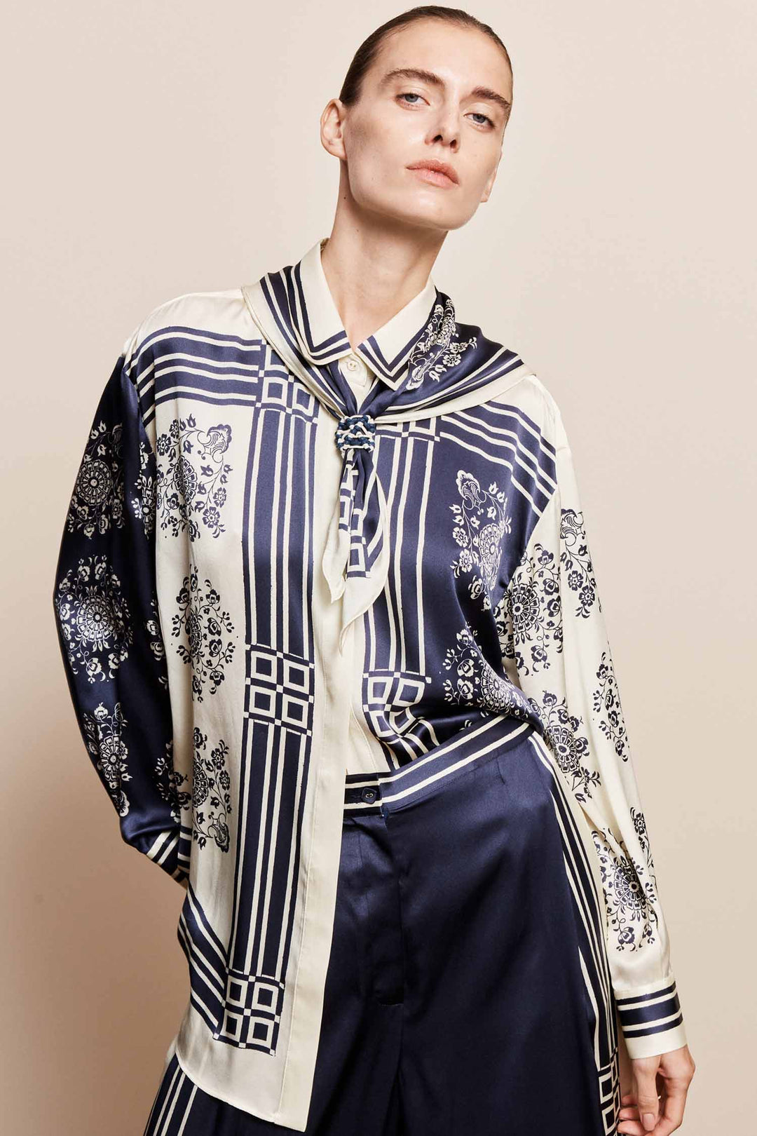 Banderra Scarf Silk Shirt