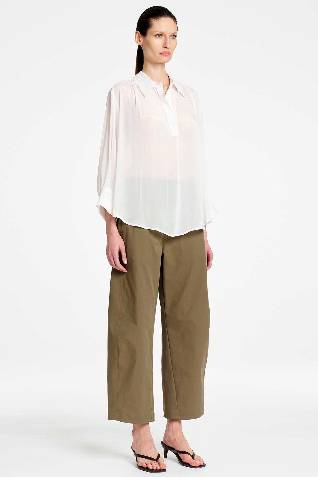 Barrel Leg Pant in Olive
