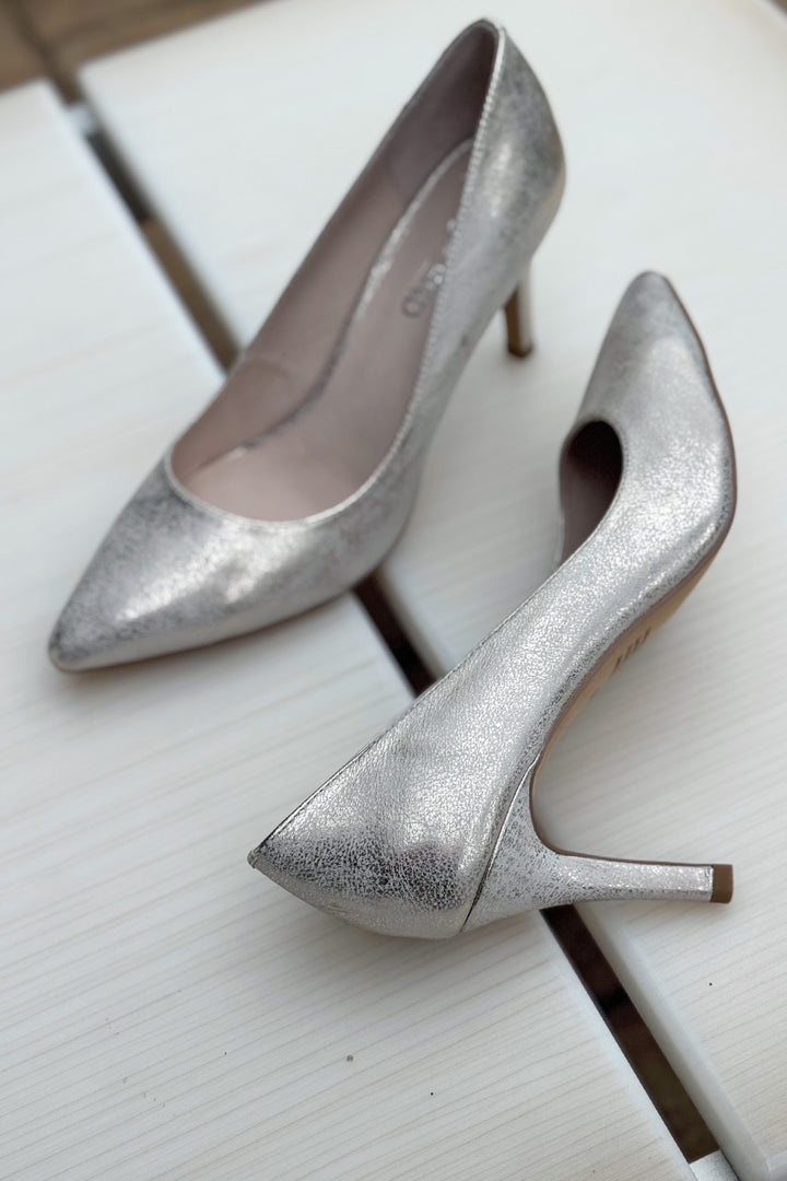 Barrios Wash Leather Heels in Beige Gold