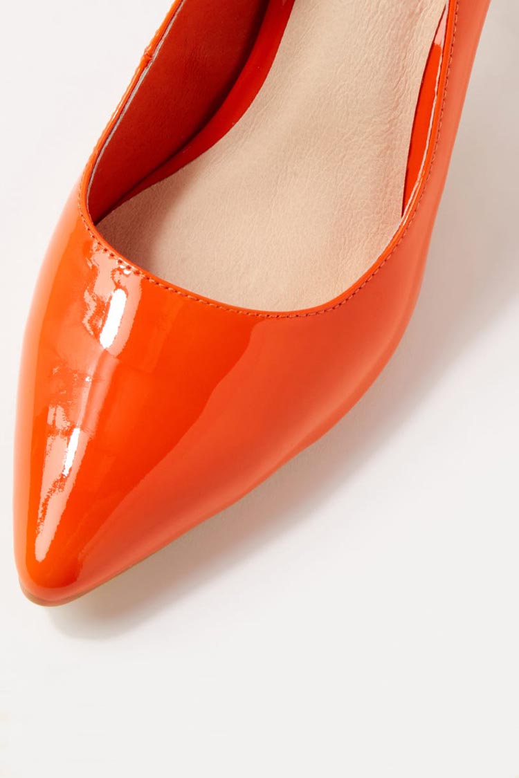 Barrios Leather Heel in Orange