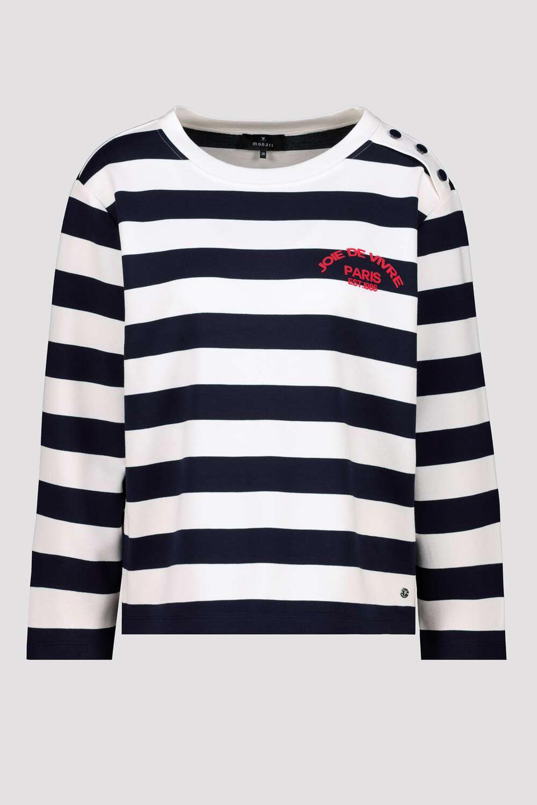 Basic Ribbles Jersey L/S Top in Marine Stripe