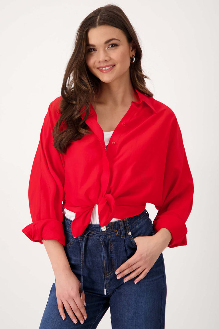 Batwing LS Blouse with Knot