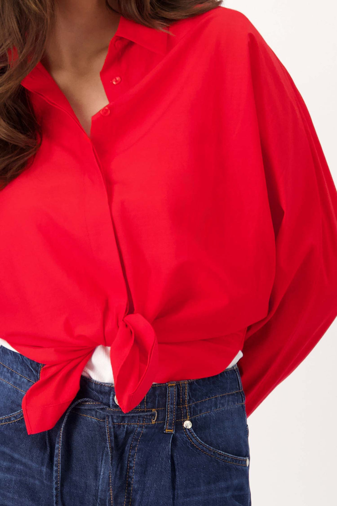 Batwing LS Blouse with Knot