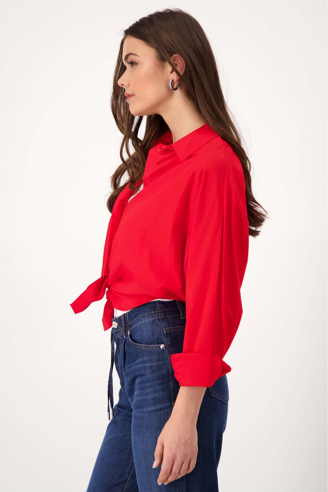 Batwing LS Blouse with Knot
