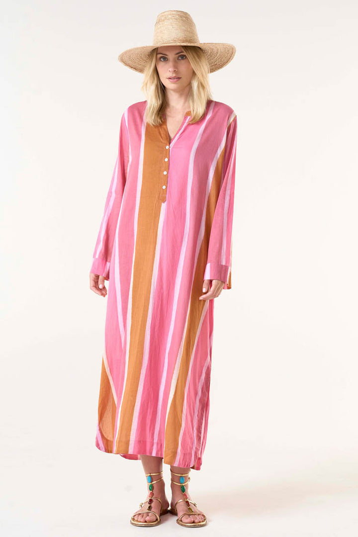 Bazaar Stripe Dress in Morrocan Stripe Pink