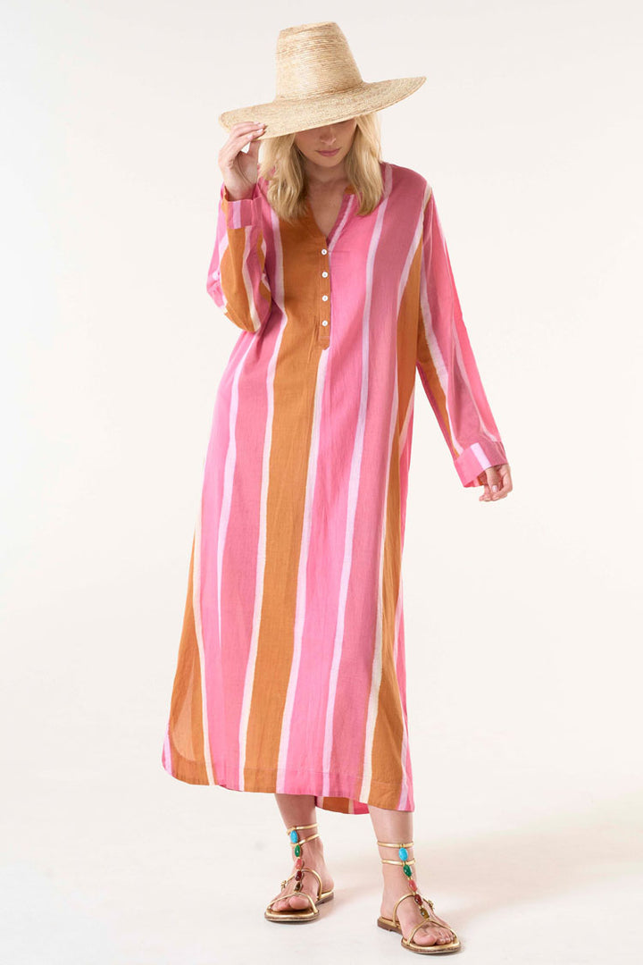 Bazaar Stripe Dress in Morrocan Stripe Pink