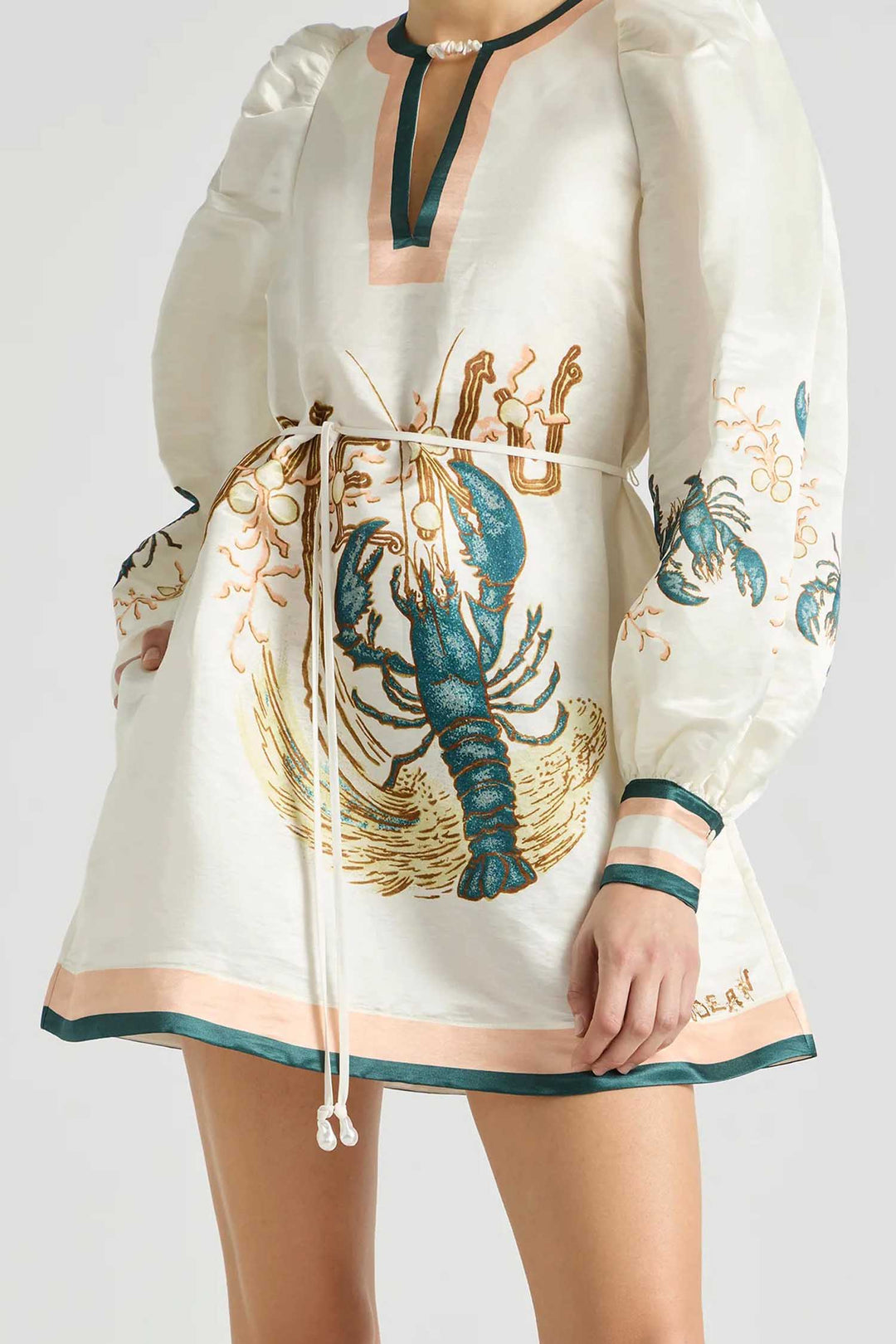 Beach Club Billow Shift Dress in Pearl