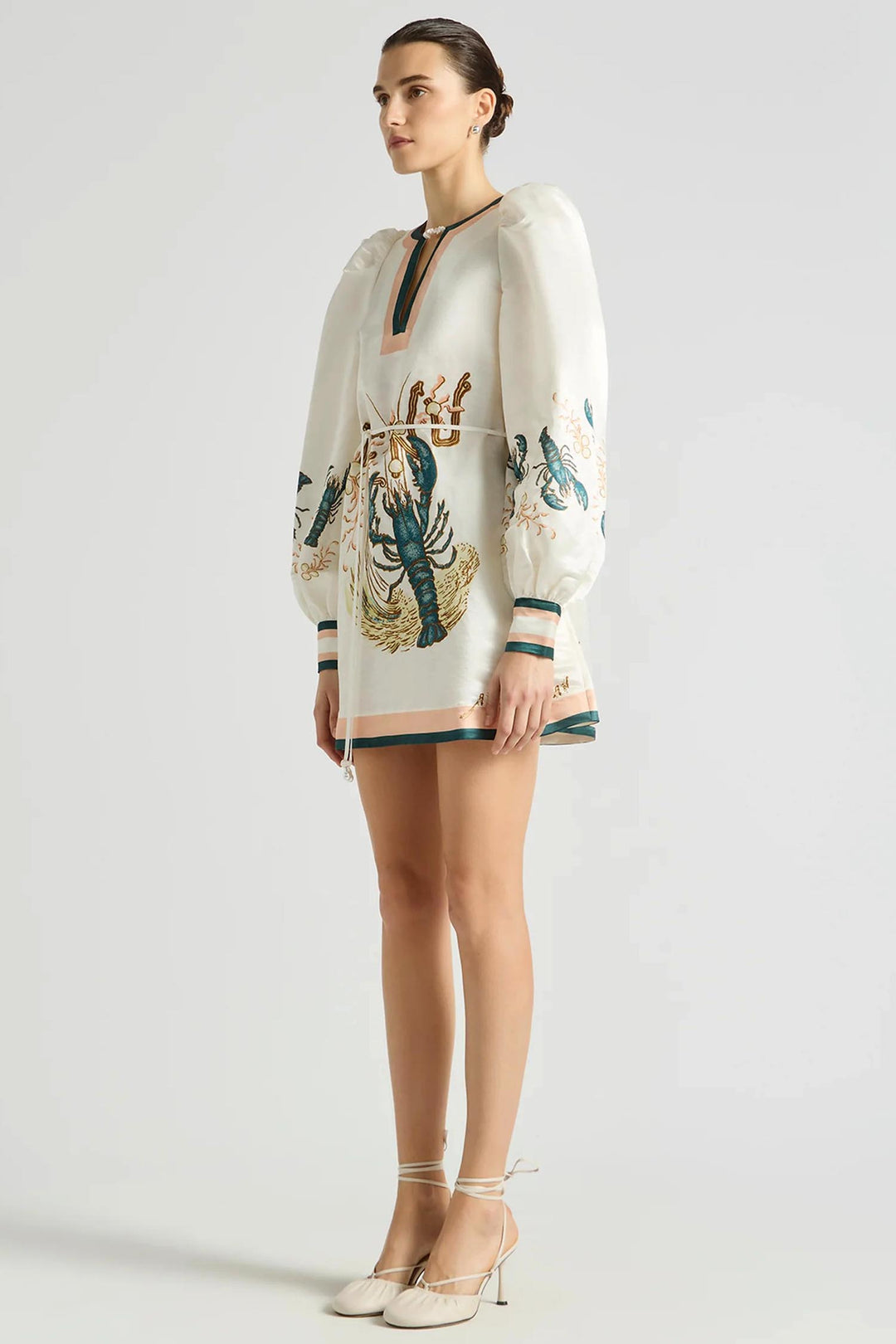 Beach Club Billow Shift Dress in Pearl