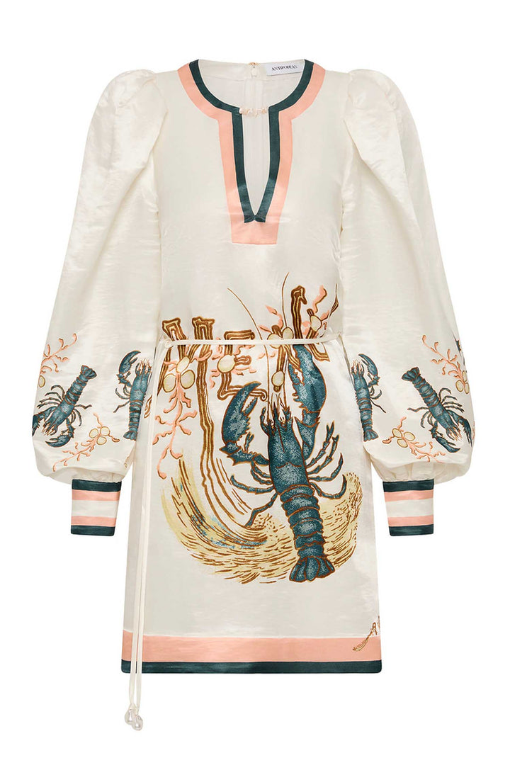 Beach Club Billow Shift Dress in Pearl