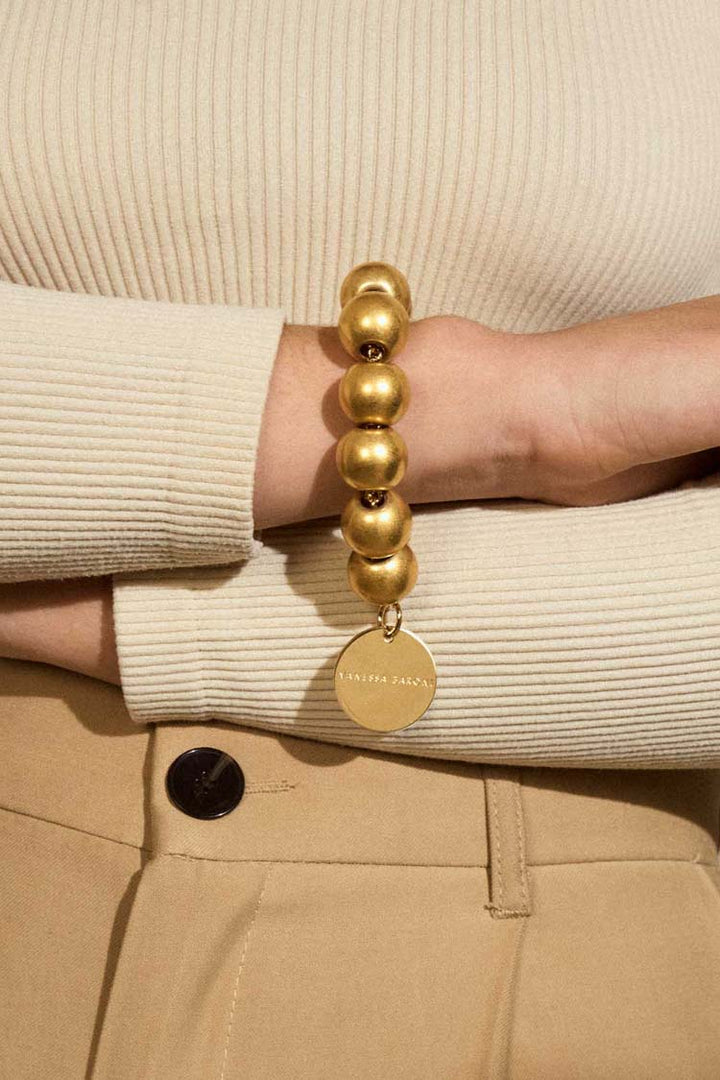 Beads Bracelet in Gold Vintage