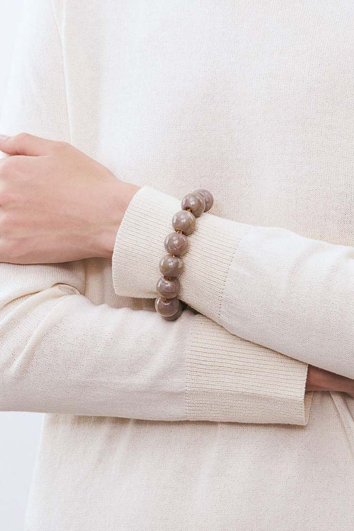 Beads Bracelet in Greige Marble