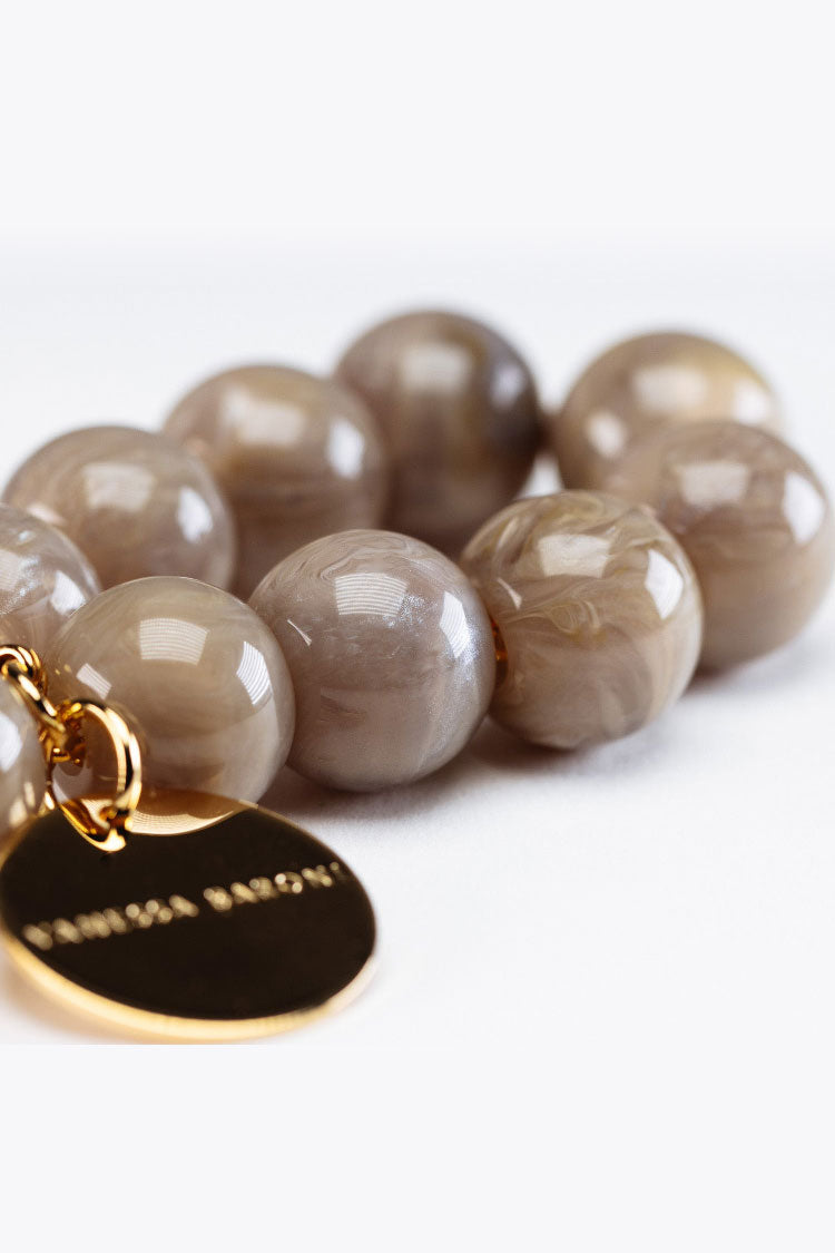 Beads Bracelet in Greige Marble
