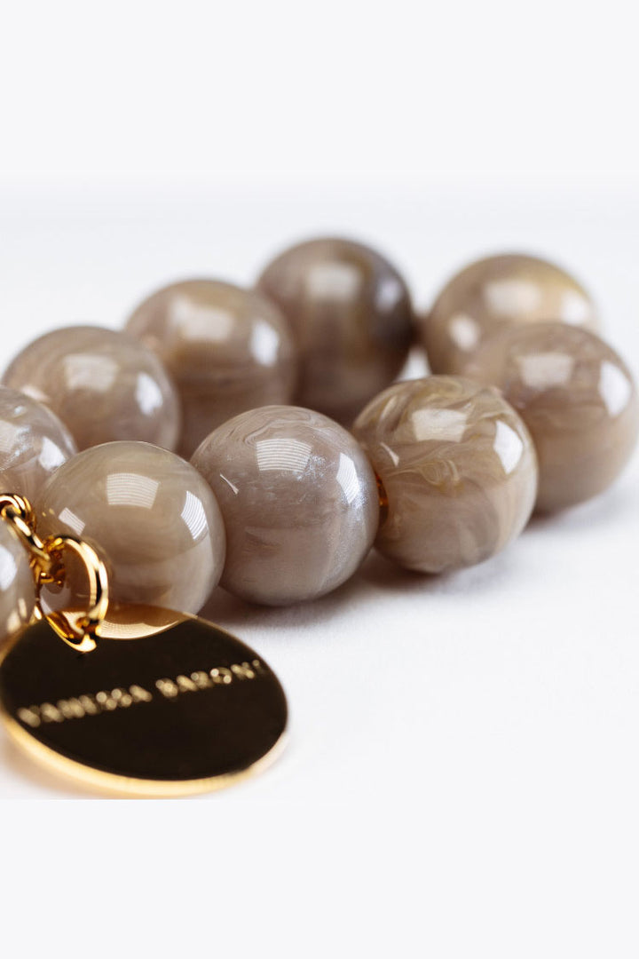 Beads Bracelet in Greige Marble
