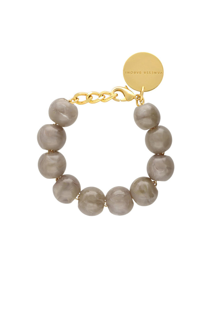 Beads Bracelet in Greige Marble