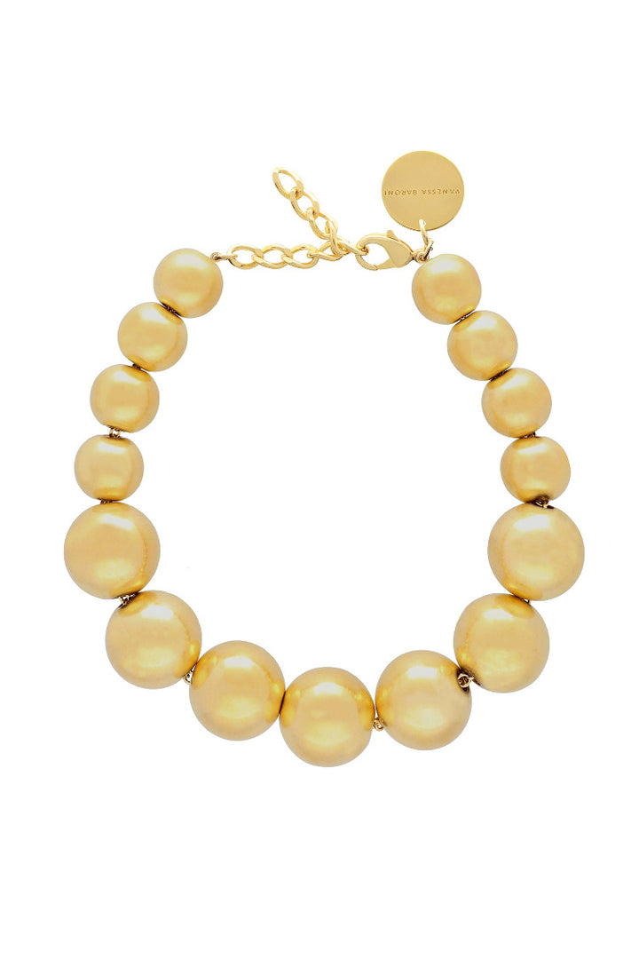 Beads Necklace in Gold Vintage