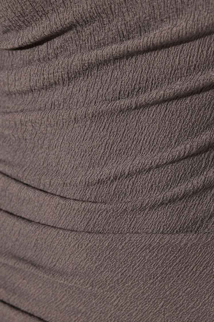 Beau Gathered LS Midi Dress in Dark Ash | FINAL SALE