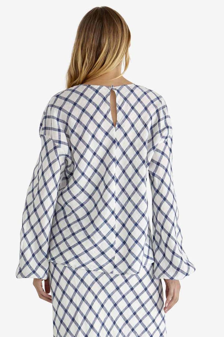 Beau Top in White Check