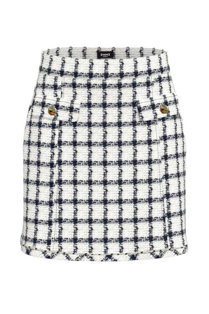 Belbo Navy White Check Skirt