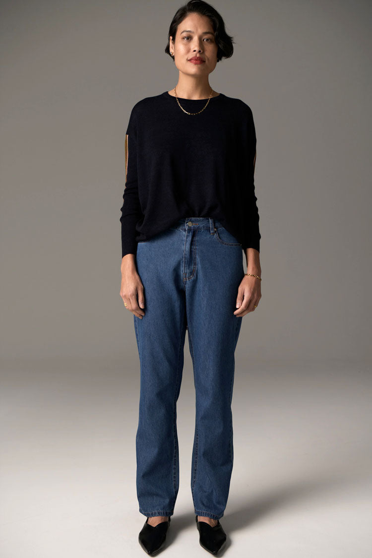 Bennet Drape Back Knit in Ink