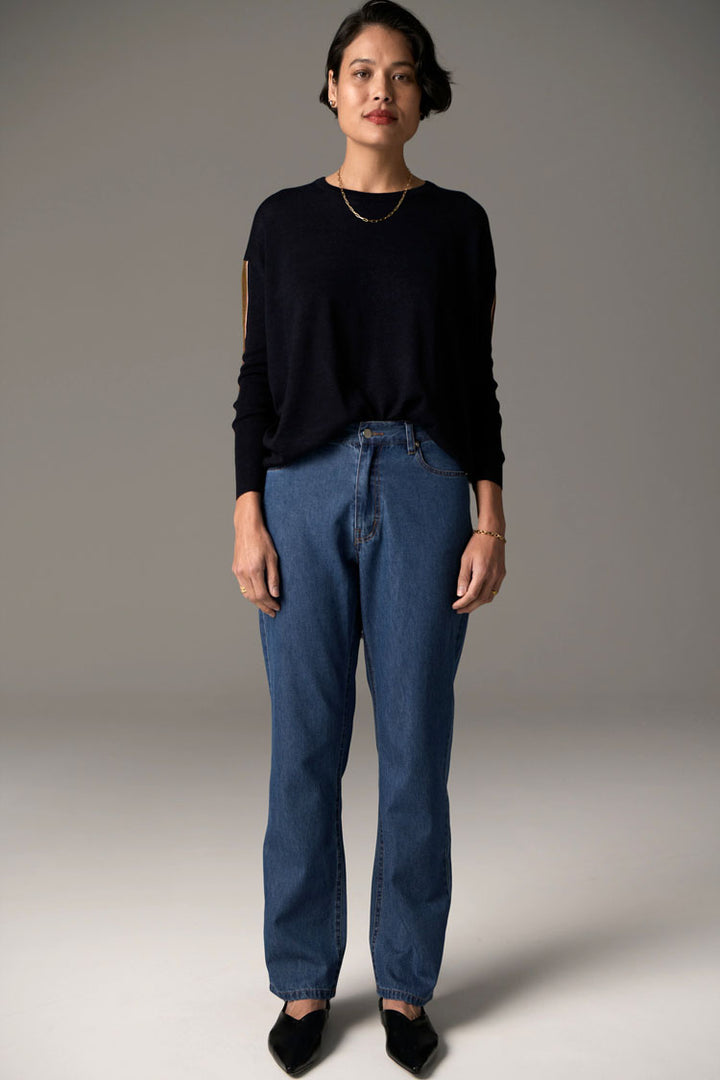 Bennet Drape Back Knit in Ink