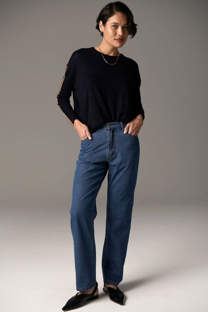 Bennet Drape Back Knit in Ink