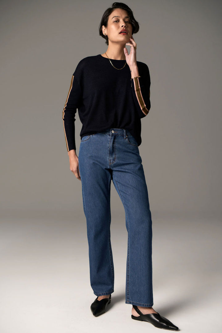 Bennet Drape Back Knit in Ink