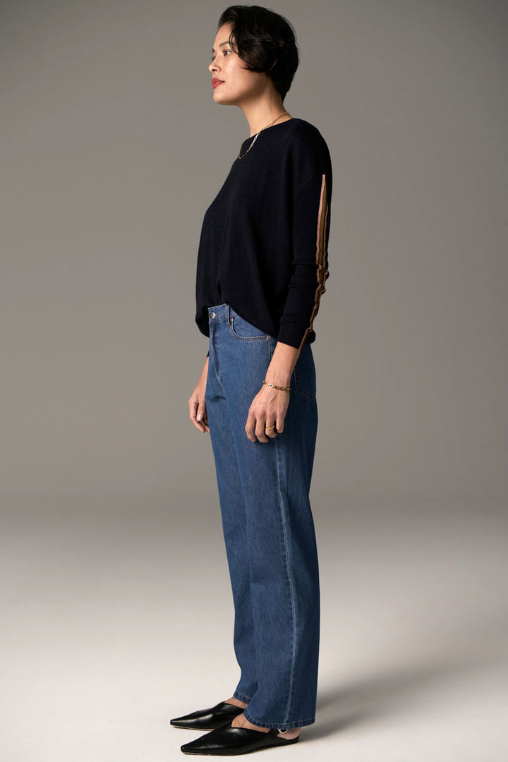 Bennet Drape Back Knit in Ink