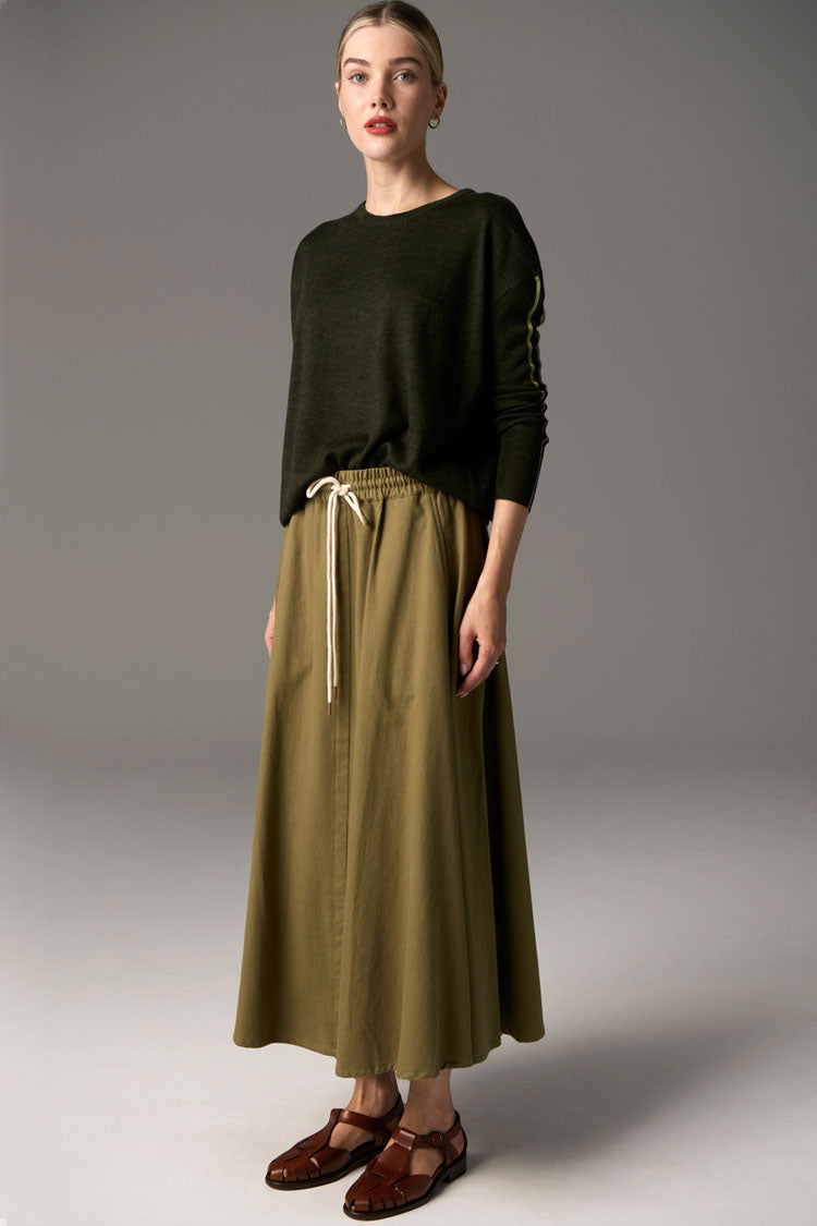 Bennet Drape Back Knit in Khaki