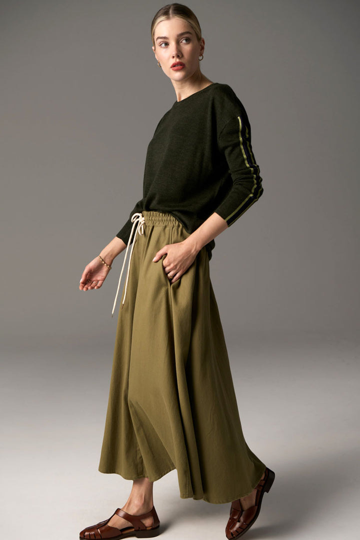 Bennet Drape Back Knit in Khaki