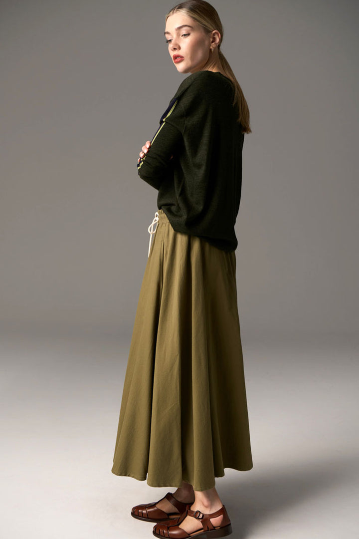 Bennet Drape Back Knit in Khaki