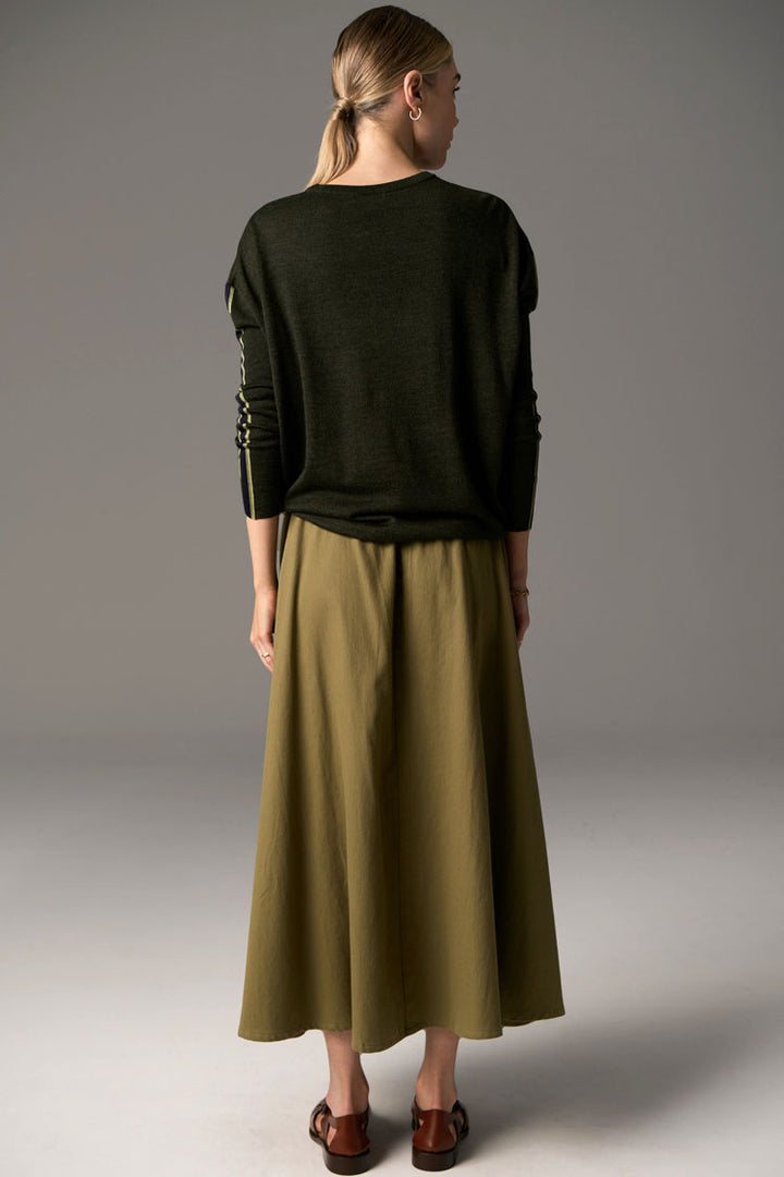 Bennet Drape Back Knit in Khaki