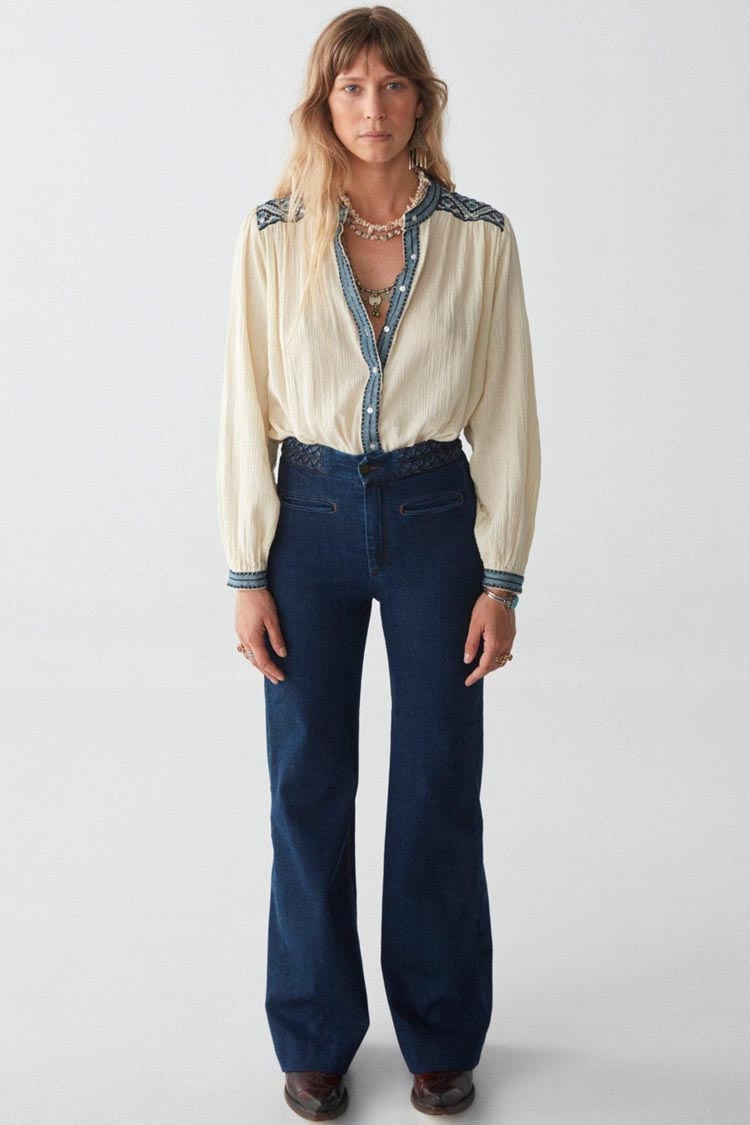 Beth Wandering Star Blouse in Sapphire