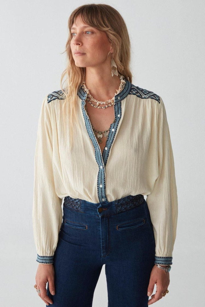 Beth Wandering Star Blouse in Sapphire