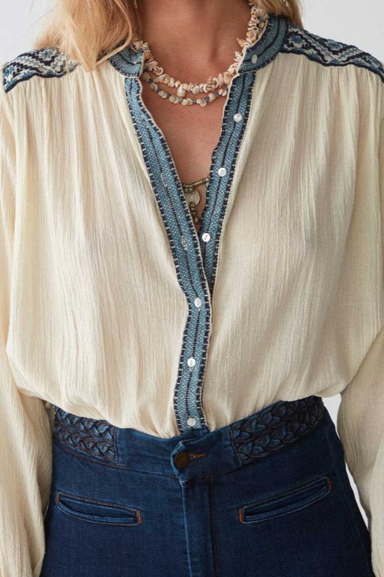 Beth Wandering Star Blouse in Sapphire