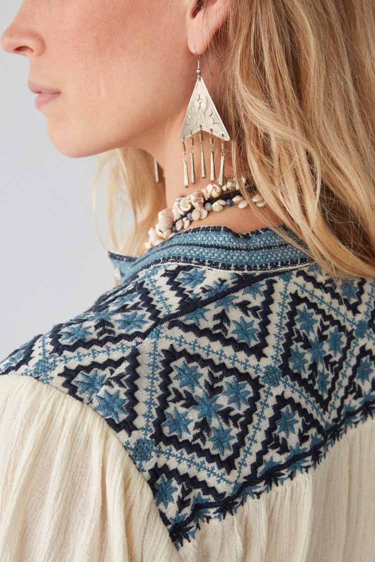 Beth Wandering Star Blouse in Sapphire