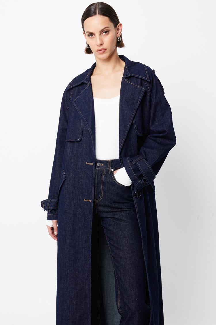Bexley Trench Coat in Indigo