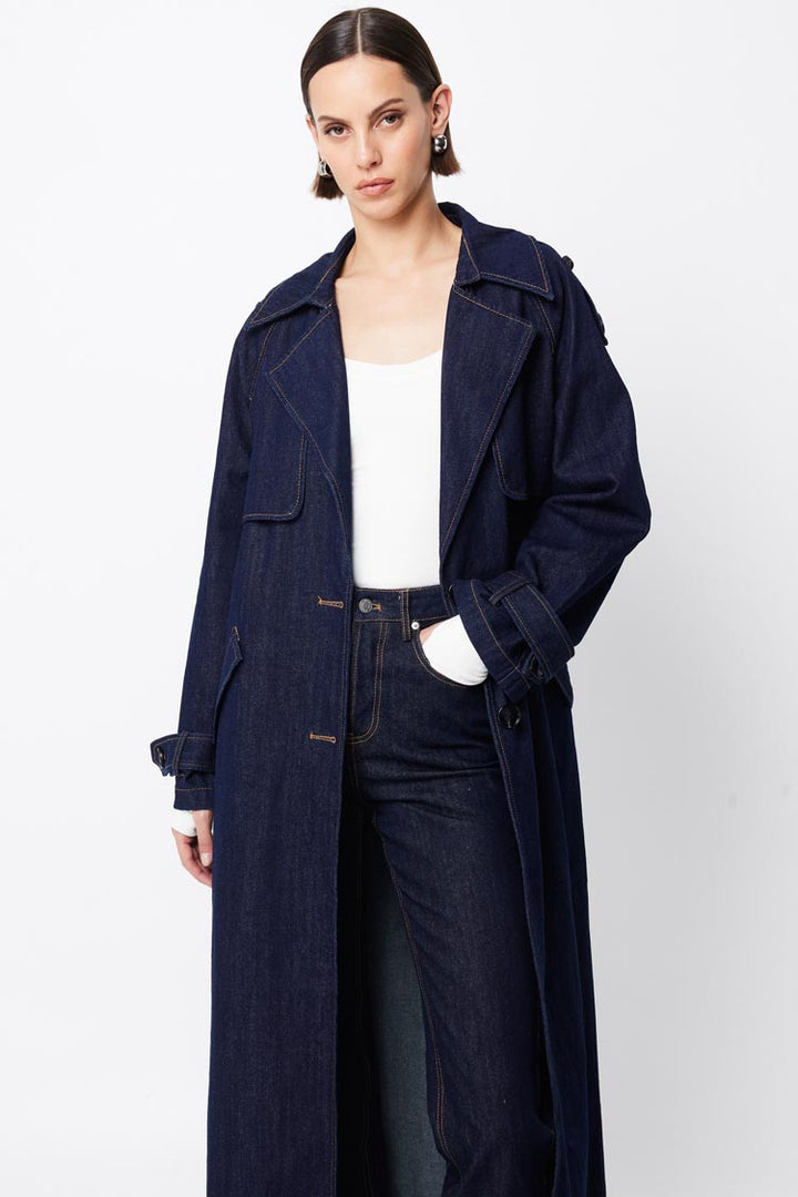 Bexley Trench Coat in Indigo