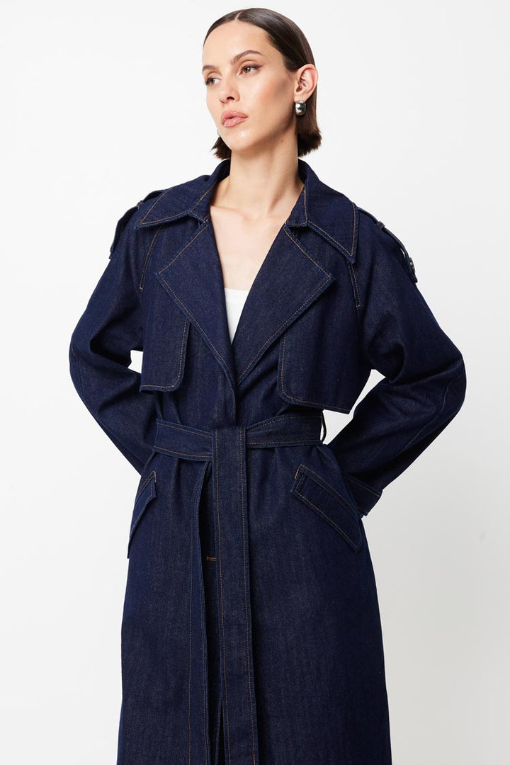 Bexley Trench Coat in Indigo
