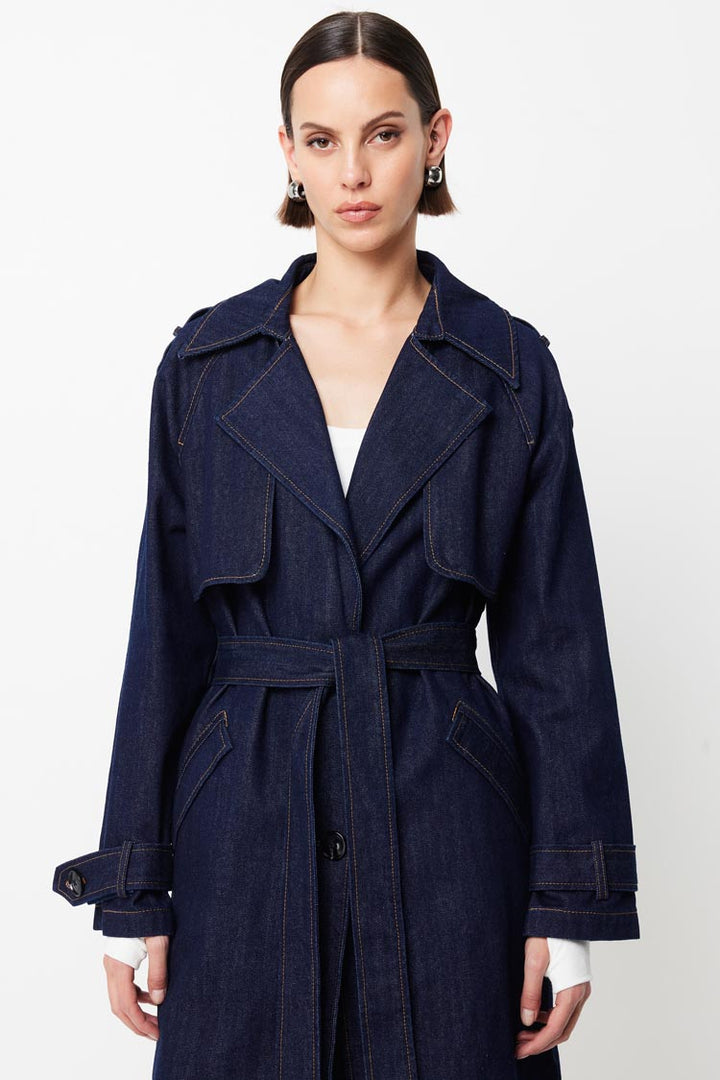 Bexley Trench Coat in Indigo