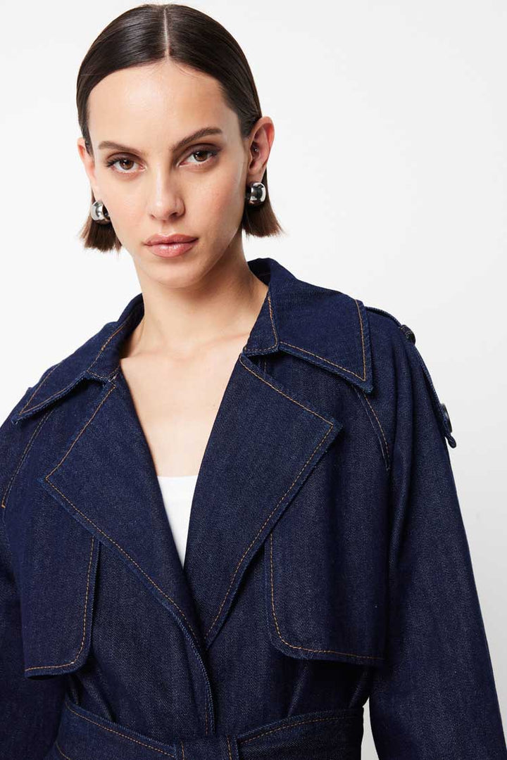 Bexley Trench Coat in Indigo